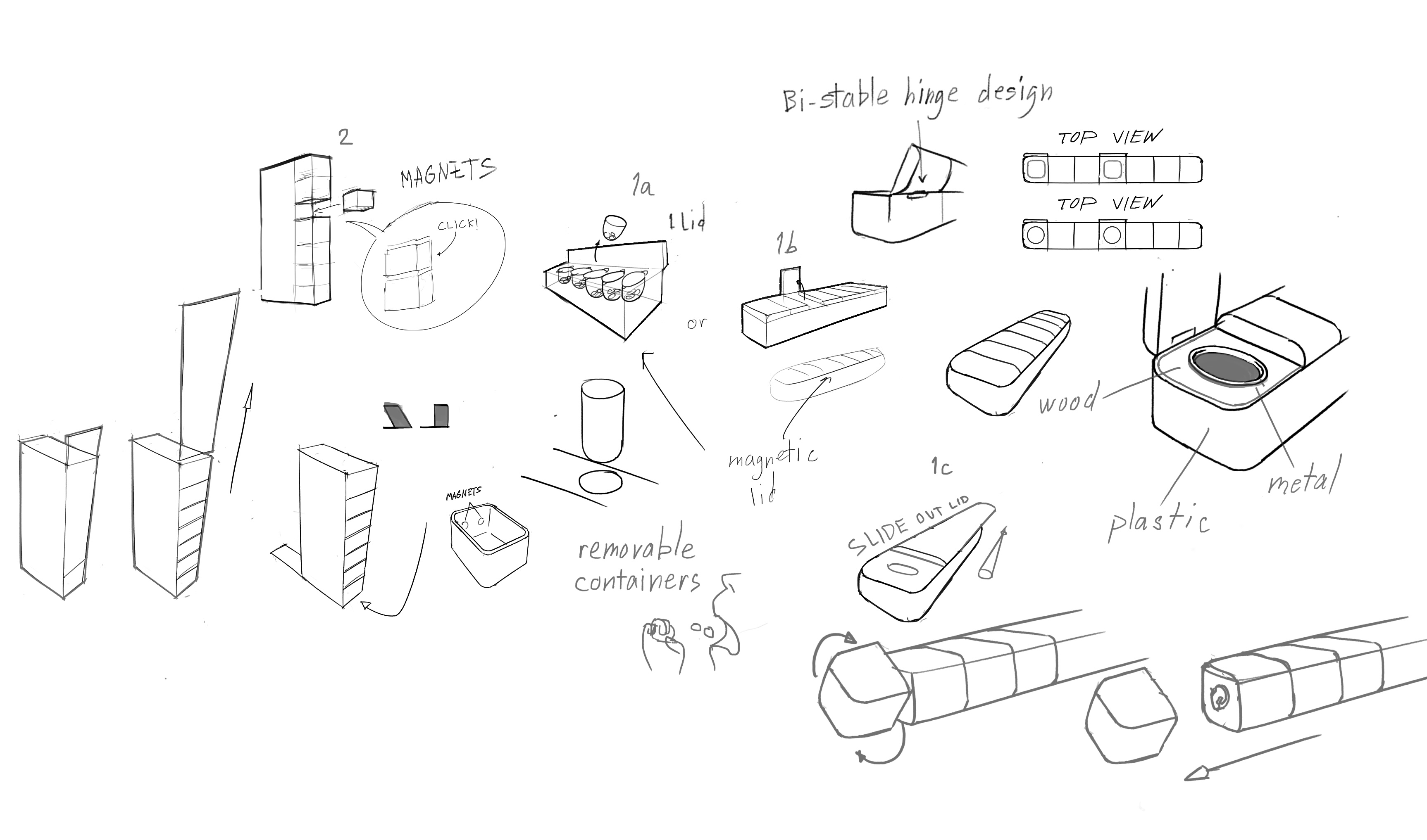 pill organizer ideation sketches
